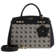 guess γυναικεία τσάντα χειρός με all-over logo print `melinda` - hwjp9902060 μαύρο