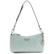 guess γυναικεία τσάντα ώμου καπιτονέ με ανάγλυφο μεταλλικό λογότυπο `isemay` - hwgg9628180 γκρι