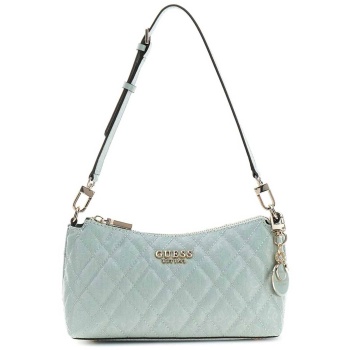 guess γυναικεία τσάντα ώμου καπιτονέ με ανάγλυφο μεταλλικό
