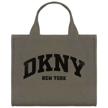 dkny γυναικεία τσάντα χειρός μονόχρωμη με λογότυπο `hadlee`