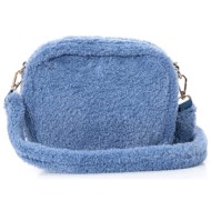 folli follie γυναικεία τσάντα crossbody `furry tales` - cb24f018gu μπλε