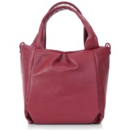 folli follie γυναικεία τσάντα χειρός/crossbody `metropolitan fab` - hb24l009gr μπορντό