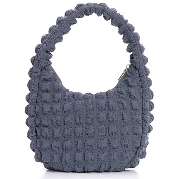 folli follie γυναικεία τσάντα καπιτονέ hobo `hype me up` 