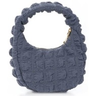 folli follie γυναικεία τσάντα καπιτονέ hobo `hype me up` - ho24f005gda γκρι