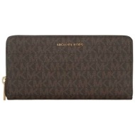 michael kors γυναικείο πορτοφόλι με μεταλλικό λογότυπο και all-over monogram `jet set` - 32f5gj6t7b 