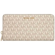 michael kors γυναικείο πορτοφόλι με μεταλλικό λογότυπο και all-over monogram `jet set` - 32f5gj6t7b 