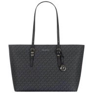 michael kors γυναικεία δερμάτινη τσάντα tote με all-over monogram και μεταλλικό λογότυπο - 30t5sqnt9