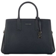 michael kors γυναικεία δερμάτινη τσάντα χειρός `laila` - 30s5s9is2l σκούρο μπλε
