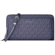 michael kors γυναικεία τσάντα crossbody με all-over monogram και μεταλλικό λογότυπο `jet set` - 32f5