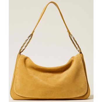 twinset γυναικεία suede τσάντα ώμου `liliane large` 