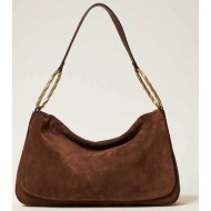 twinset γυναικεία suede τσάντα ώμου `liliane large` - 261td8560 καφέ σκούρο