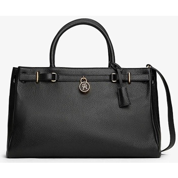 tommy hilfiger γυναικεία τσάντα tote με μεταλλικό