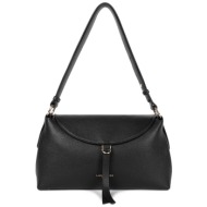 lancaster γυναικεία δερμάτινη τσάντα crossbody με λογότυπο `dune gaia` - 529-104 μαύρο