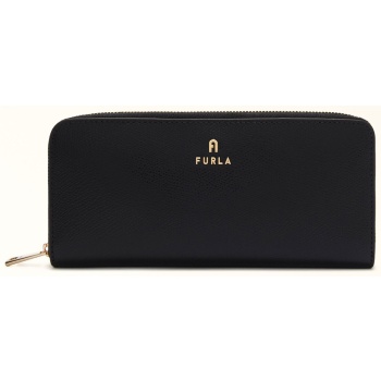 furla γυναικείο δερμάτινο πορτοφόλι μονόχρωμο `camelia zip