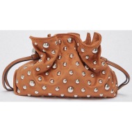 liu jo γυναικείo mini bag πουγκί με τρούκς `riccy small` - aa6099t426a κεραμιδί