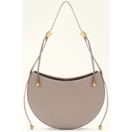 furla γυναικεία τσάντα ώμου `moonstone s` - wb01868-bx3104 γκρι ανοιχτό