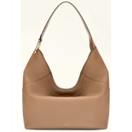 furla γυναικεία δερμάτινη τσάντα ώμου `lara l` - wb01876-hsf000 μπεζ