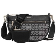 dkny γυναικεία τσάντα crossbody με all-over logo print `zoie` - r41e5d01 μαύρο