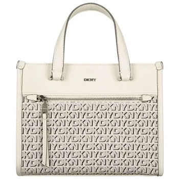 dkny γυναικεία δερμάτινη τσάντα tote με all-over logo print