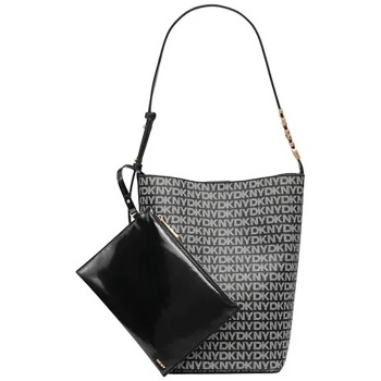 dkny γυναικεία τσάντα bucket με all-over logo print `avril`