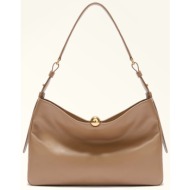 furla γυναικεία δερμάτινη τσάντα ώμου `sfera soft l` - wb01365-bx3168 μπεζ