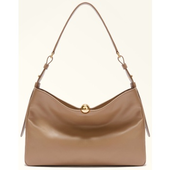 furla γυναικεία δερμάτινη τσάντα ώμου `sfera soft l` 