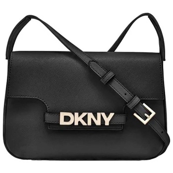 dkny γυναικεία δερμάτινη τσάντα crossbody με μεταλικό