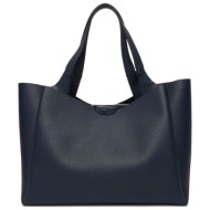 dkny γυναικεία τσάντα tote με μεταλικό λογότυπο `willa` - r43ayg32 μπλε σκούρο