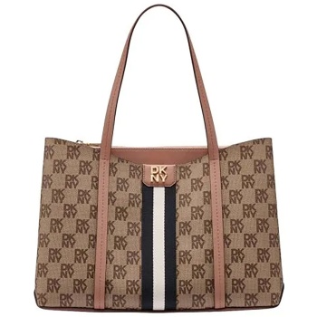 dkny γυναικεία τσάντα tote με all-over logo print `nuri` 