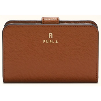 furla γυναικείο δερμάτινο πορτοφόλι μονόχρωμο `camelia