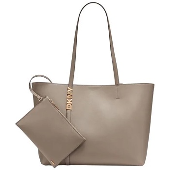 dkny γυναικεία δερμάτινη τσάντα χειρός μονόχρωμη `avril` 