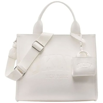 dkny γυναικεία τσάντα χειρός με ανάγλυφο λογότυπο `hadlee`