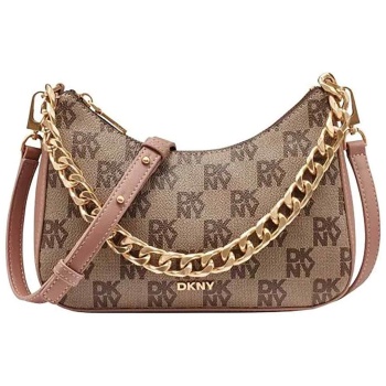 dkny γυναικεία τσάντα crossbody με all-over logo print