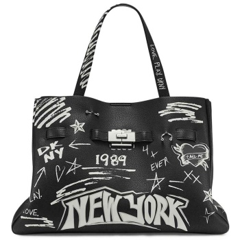 dkny γυναικεία τσάντα χειρός με lettering `bryar` 
