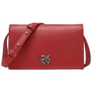 dkny γυναικείο τσαντάκι clutch με μεταλλικό λογότυπο `etta` - r445ah95 κόκκινο
