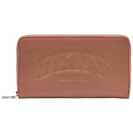 dkny γυναικείο πορτοφόλι με ανάγλυφο λογότυπο `hadlee` - r541ao37 καφέ