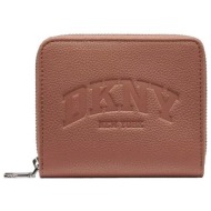 dkny γυναικείο πορτοφόλι με ανάγλυφο λογότυπο `hadlee` - r541ao38 καφέ