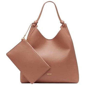 dkny γυναικεία τσάντα ώμου hobo `paula` - r54cao07 καμηλό