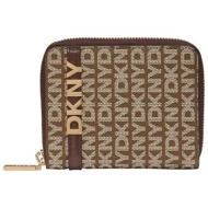 dkny γυναικείο πορτοφόλι με all-over print `avril` - r5215m25 καφέ