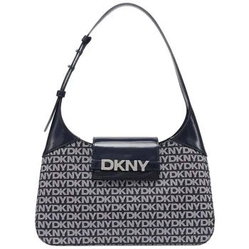dkny γυναικεία τσάντα ώμου με all-over λογότυπο `avril` 