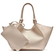 dkny γυναικεία τσάντα χειρός μονόχρωμη `paula` - r42bae49 χρυσό