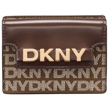 dkny γυναικεία θήκη για κάρτες με μεταλλικό λογότυπο