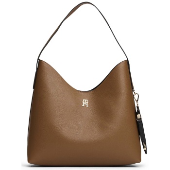 tommy hilfiger γυναικεία τσάντα ώμου με μεταλλικό monogram