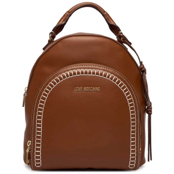 love moschino γυναικείo backpack μονόχρωμο με μεταλλικό
