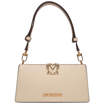 love moschino γυναικεία τσάντα ώμου με μεταλλικό λογότυπο 