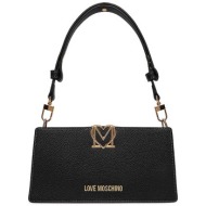 love moschino γυναικεία τσάντα ώμου με μεταλλικό λογότυπο - jc4128pp1olm0 μαύρο