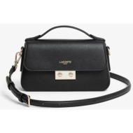 lacoste γυναικεία δερμάτινη τσάντα ώμου με λογότυπο `champs-élysées` - nf5099ph μαύρο