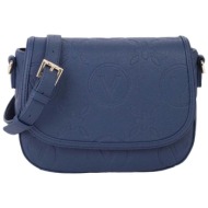 valentino γυναικεία τσάντα ώμου/crossbody με ανάγλυφο λογότυπο `samba re` - 73lvbs8zg10/sam μπλε σκο