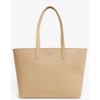 lacoste γυναικεία τσάντα tote με μεταλλικό λογότυπο `anna`
