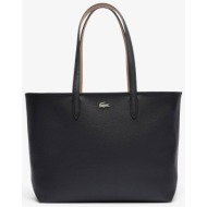 lacoste γυναικεία τσάντα tote με μεταλλικό λογότυπο `anna` - nf4823aa μαύρο